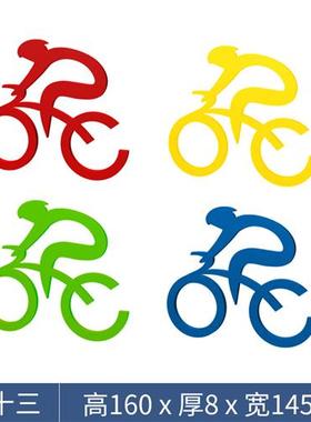 不锈钢踢足球骑车跑步运动人物雕塑户外体育馆打羽毛球镀锌板摆件