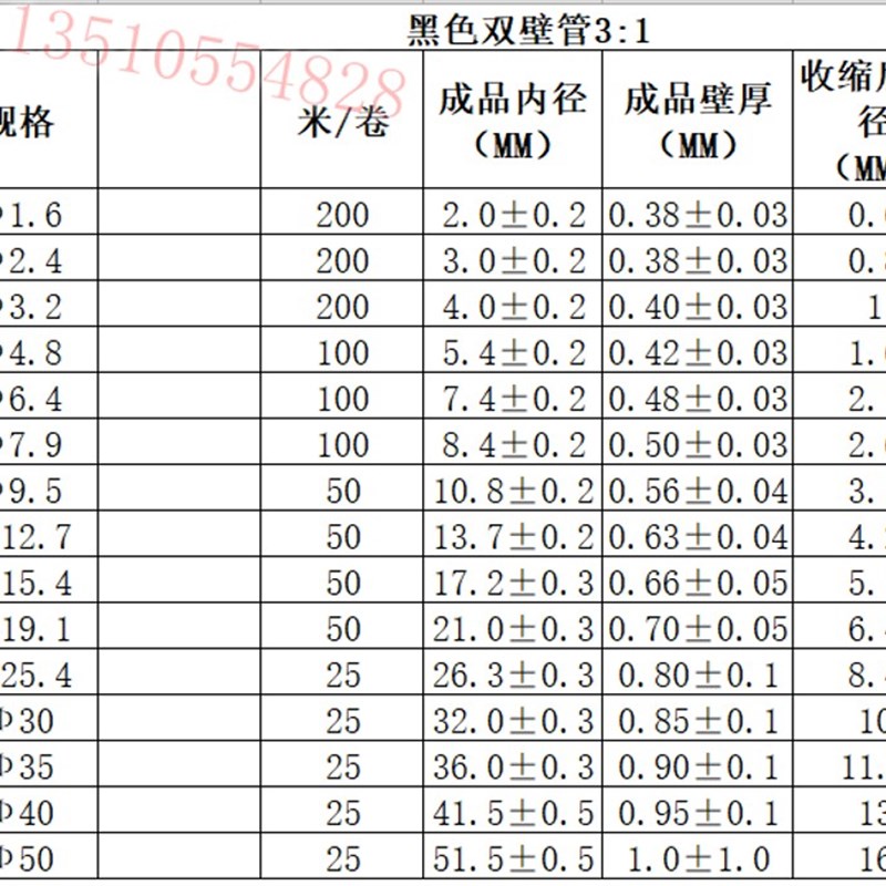 好货带胶热缩管加厚防水彩色环保双壁管3倍热缩绝缘套管耐磨厚壁