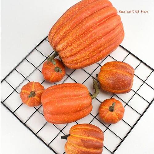 好货7pcs Artificial Pumpkins Fake Simulation Pumpkin Hallowe
