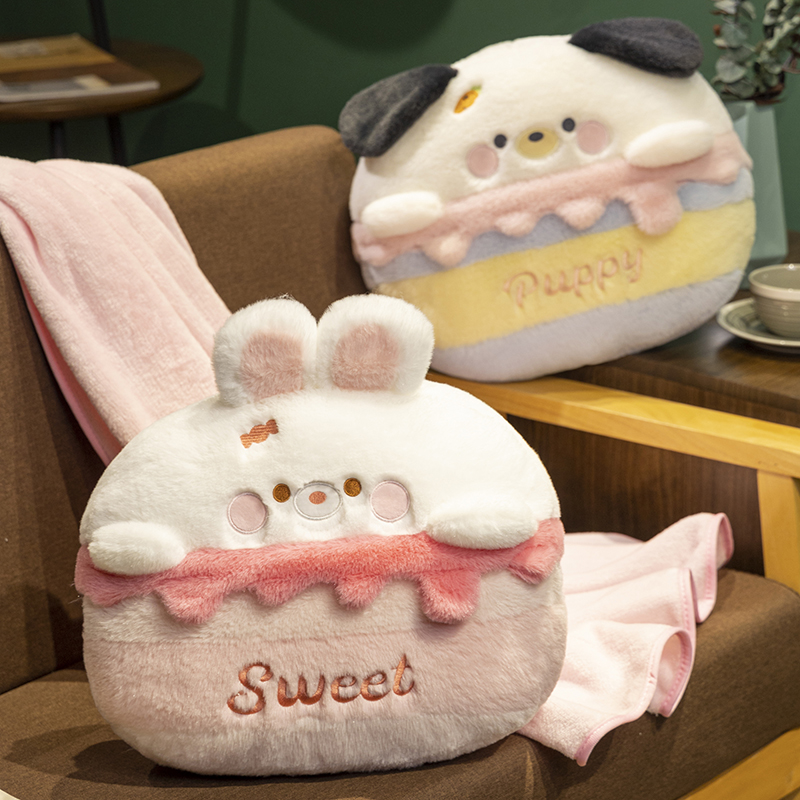 可爱抱枕毯子二合一毛毯超软午睡枕毛绒可爱沙发靠枕车载空调被