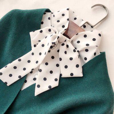 极速假领子衬衫女衬衫领子蝴蝶结装饰领子圆点立领假衣领假衬衫领