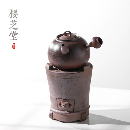 好货小炭炉老岩泥柴烧煮茶壶户外烧水壶木碳风炉火炉子底座家用老