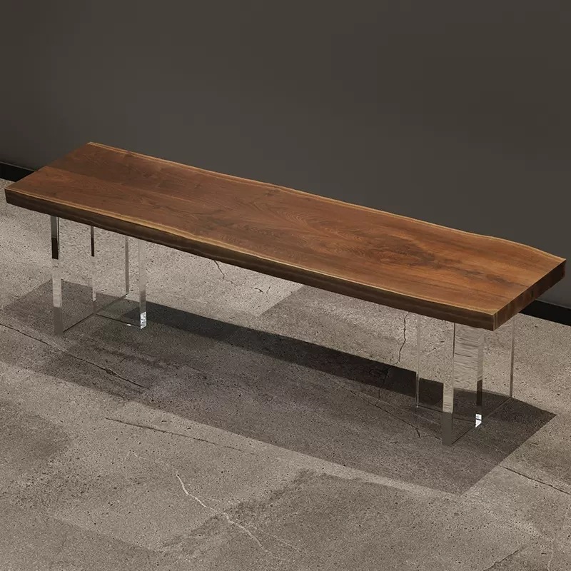 新中式实木压克力茶桌会议室客厅泡茶室茶台阳台接待室茶桌椅组合