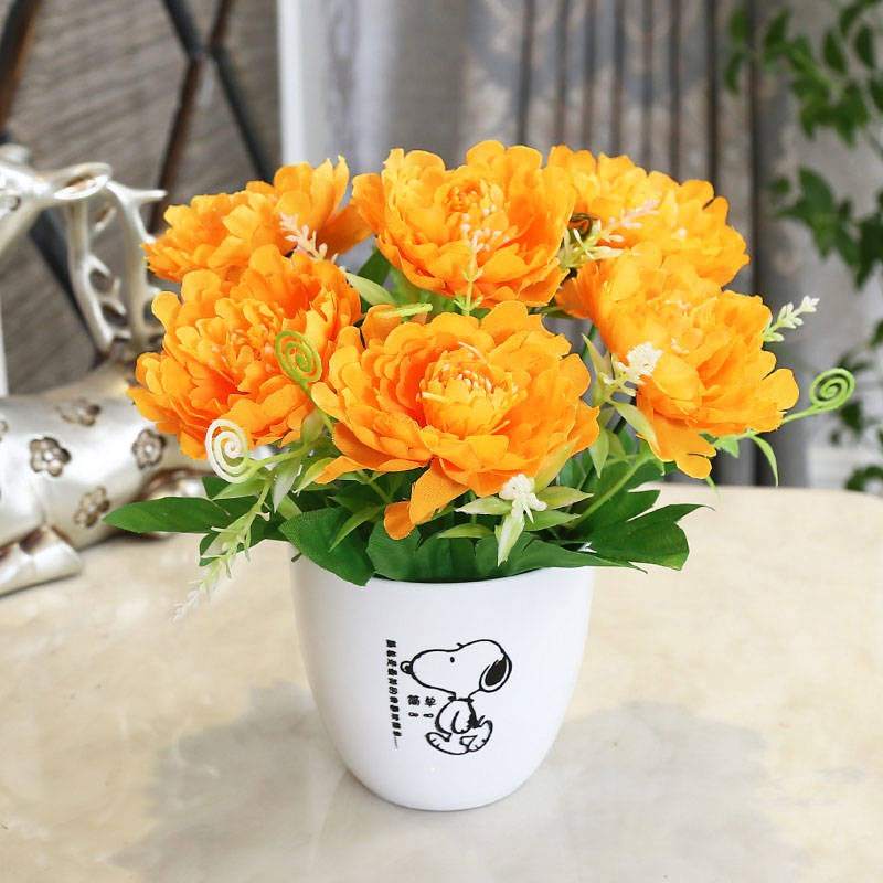 假花仿真花花盆套装家居装饰品塑料花摆件创意工艺品酒柜