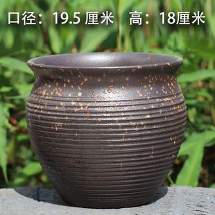 多肉破口花盆创意种花黑色简单好看缺口庭院结实家用口径20厘米幸