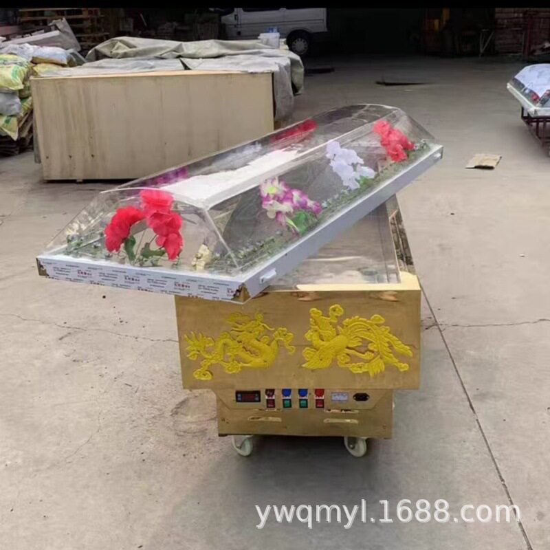 厂家批发分体式水晶棺殡葬用品铜管冷藏殡仪馆尸体冷冻恒温冰棺