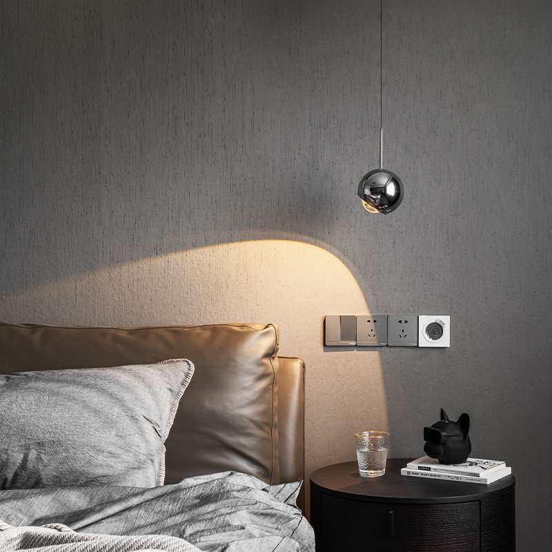 可升降可伸缩2024网红现代简约感房间卧室床头吊线小吊灯