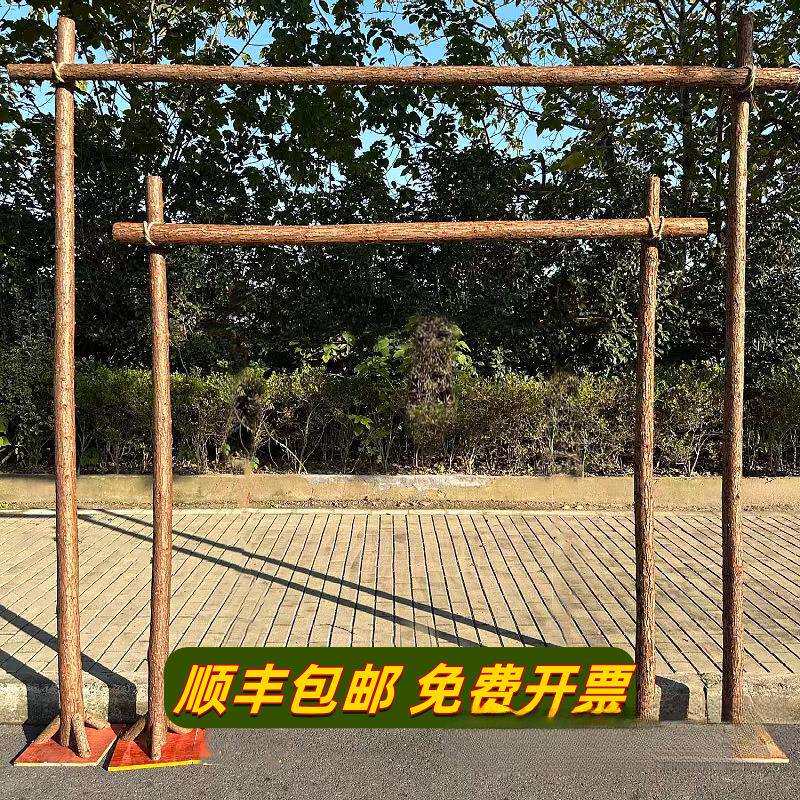 森系婚礼拱门木架子木桩花架爬藤架杉木杆白桦树干原木环创装饰架