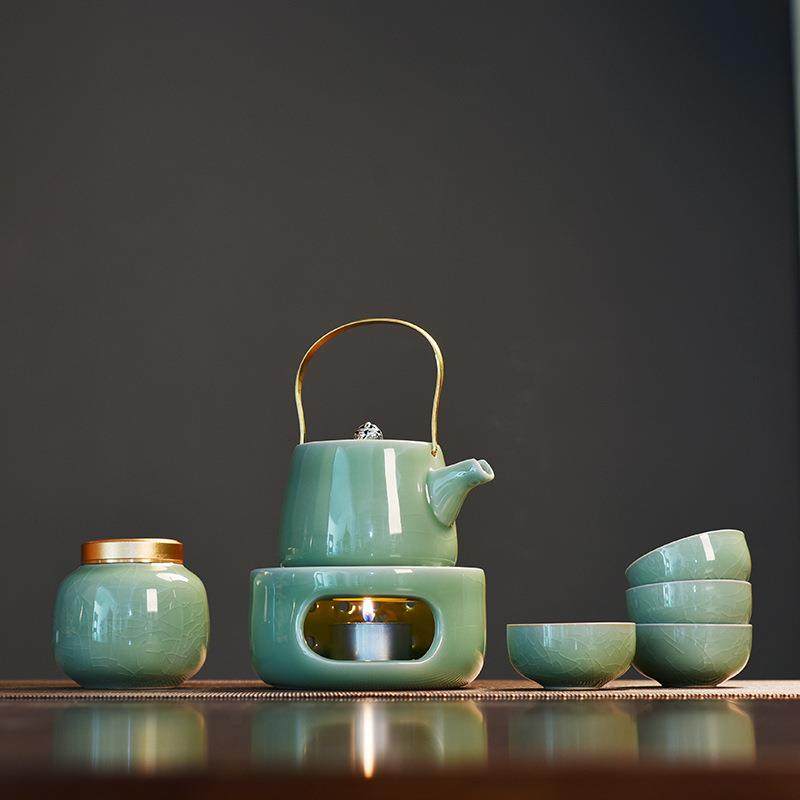 哥窑提梁壶温茶器青瓷茶壶加热底座蜡烛温茶杯保温煮茶炉茶具套装,畜牧/养殖物资,畜牧/养殖器械,淘宝优惠券,粉丝福利购,淘宝优惠卷