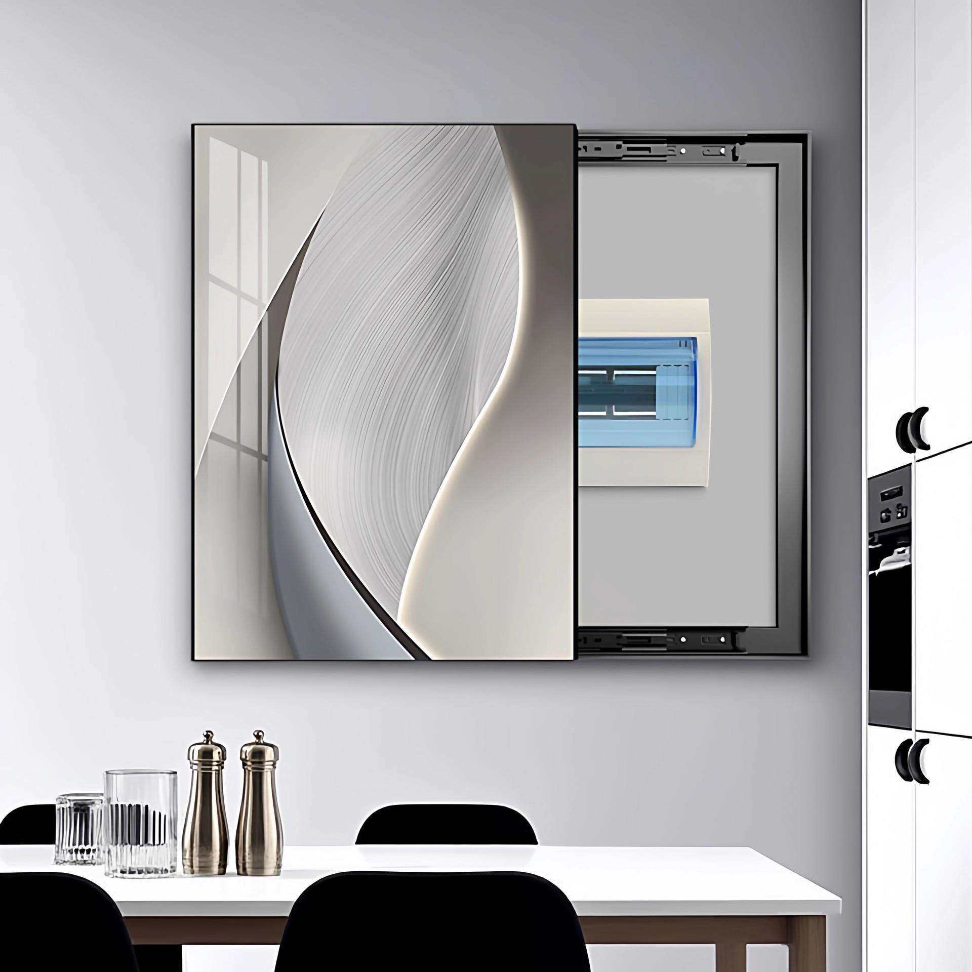 抽象电表箱装饰画竖款强弱电箱电闸箱遮挡配电箱挂画开关盒免打孔