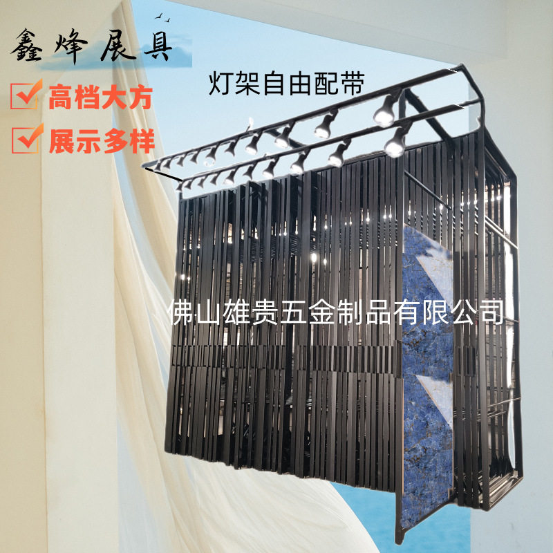 岩板抽拉展示架大砖插槽抽拉展架地板展架石材双面展示抽拉柜