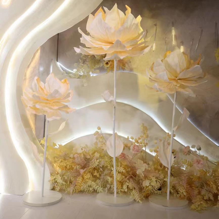 爱莲花三件套爱莲花爱莲仿真花婚礼纸花纸艺花lowaflower