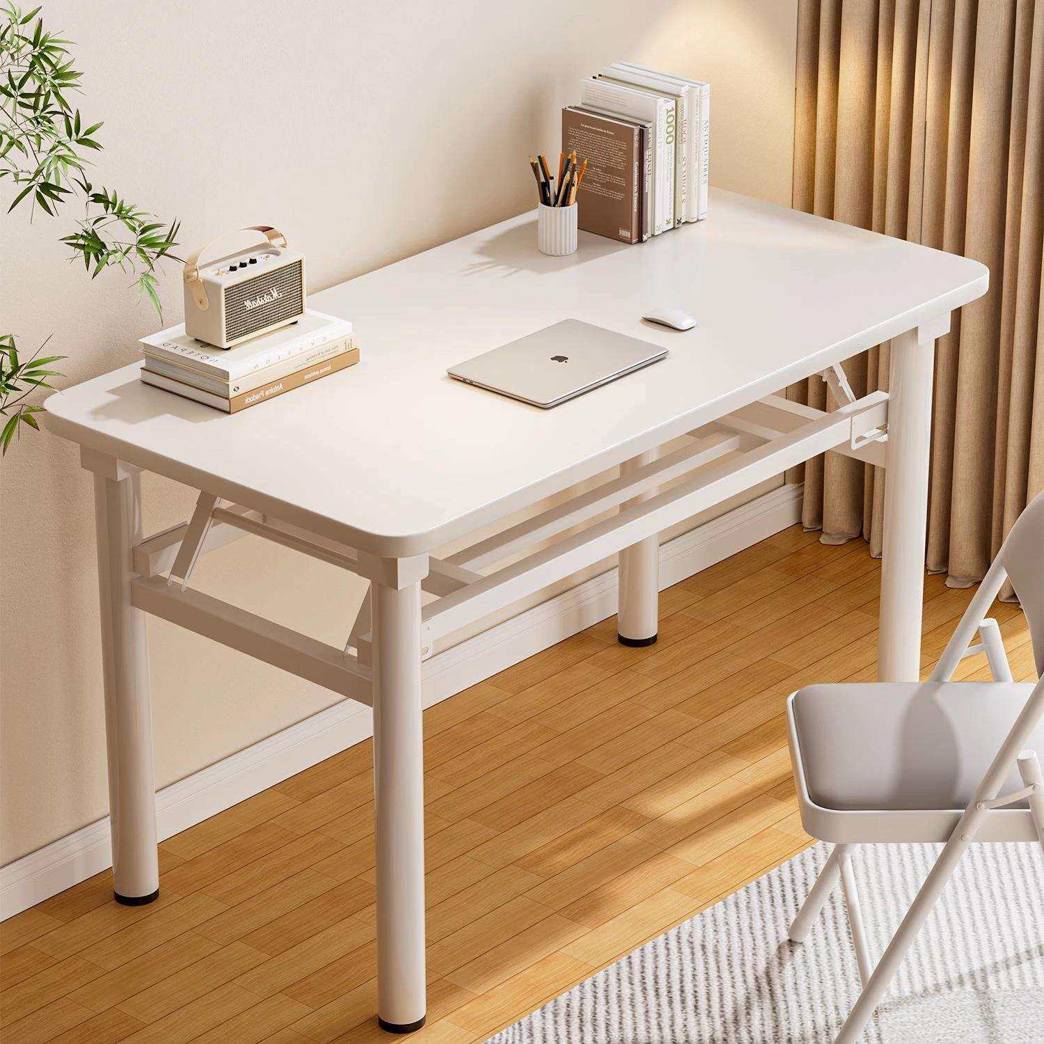 折叠桌子简易长方形书桌家用卧室台式电脑桌简约学生写字桌小桌H&