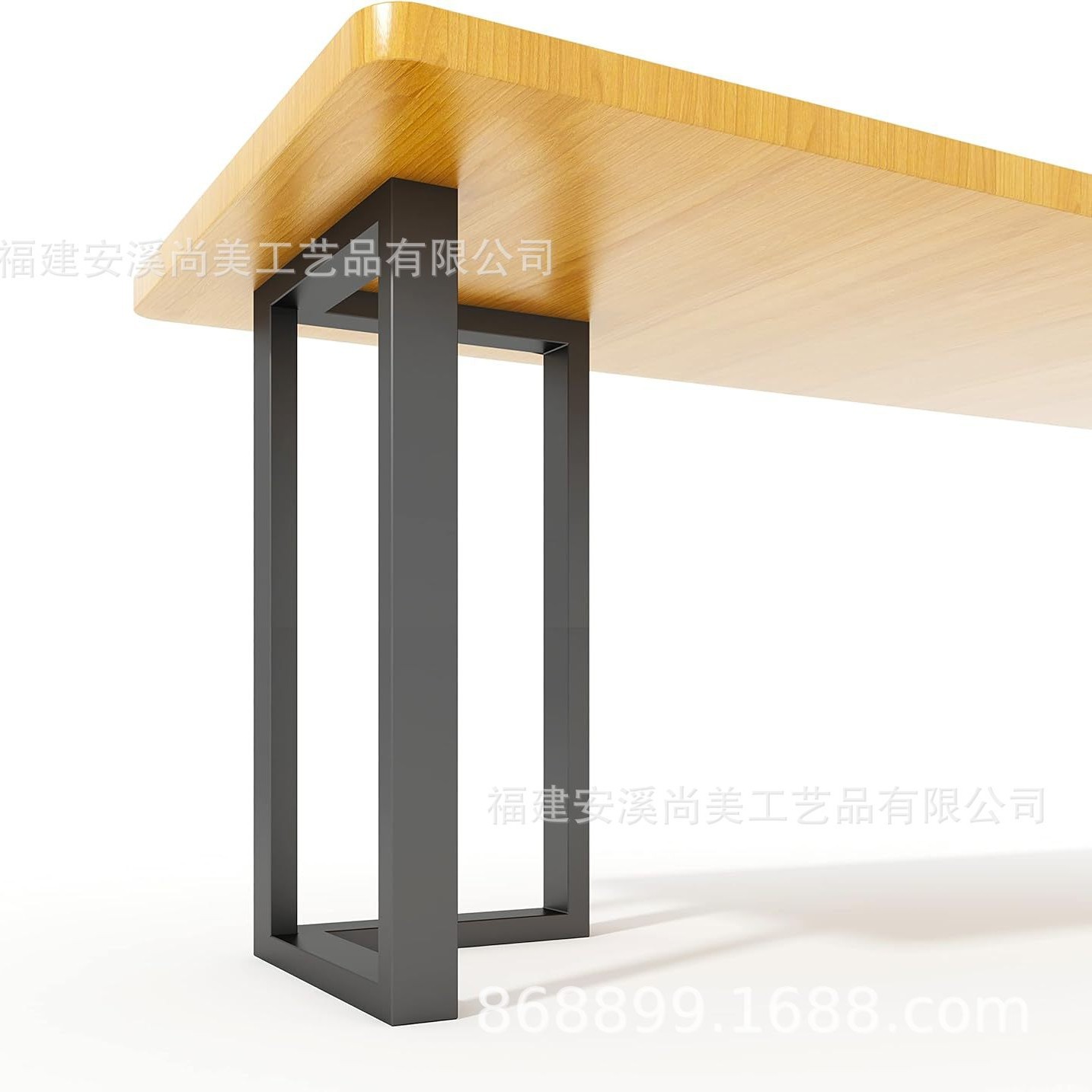 岩板书桌金属桌腿玻璃铁艺茶几餐桌架耐用烤漆黑色办公书桌柜脚