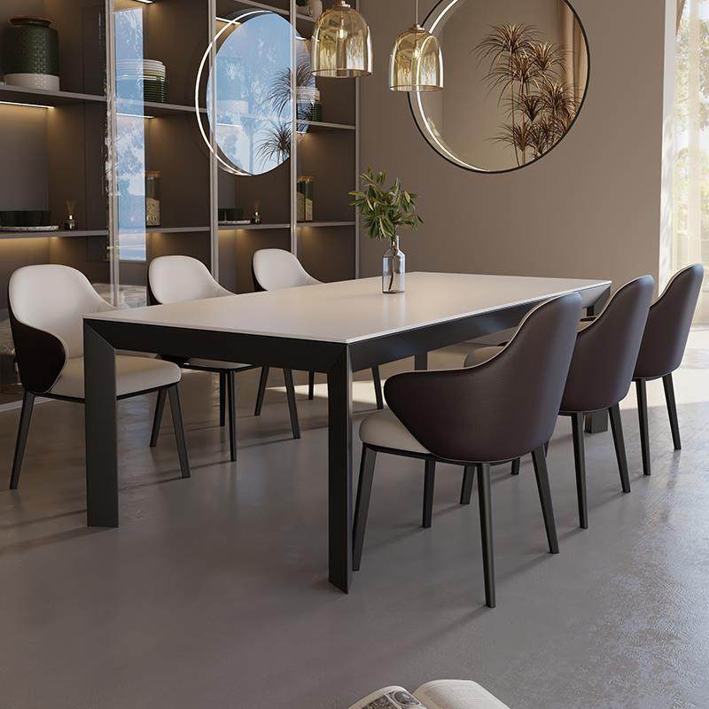 9W德利丰岩板餐桌大尺寸长方形别墅大户型家用写字台书桌拉米娜定