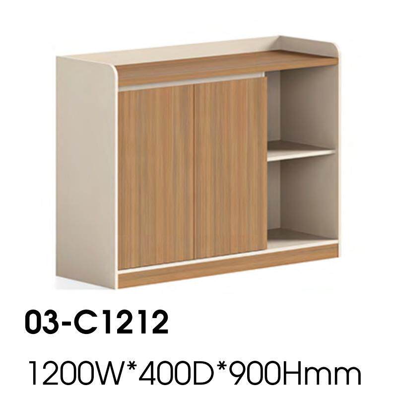 办公室办公桌侧边茶水柜会议落地储物柜矮柜资料收纳柜玻璃门柜子