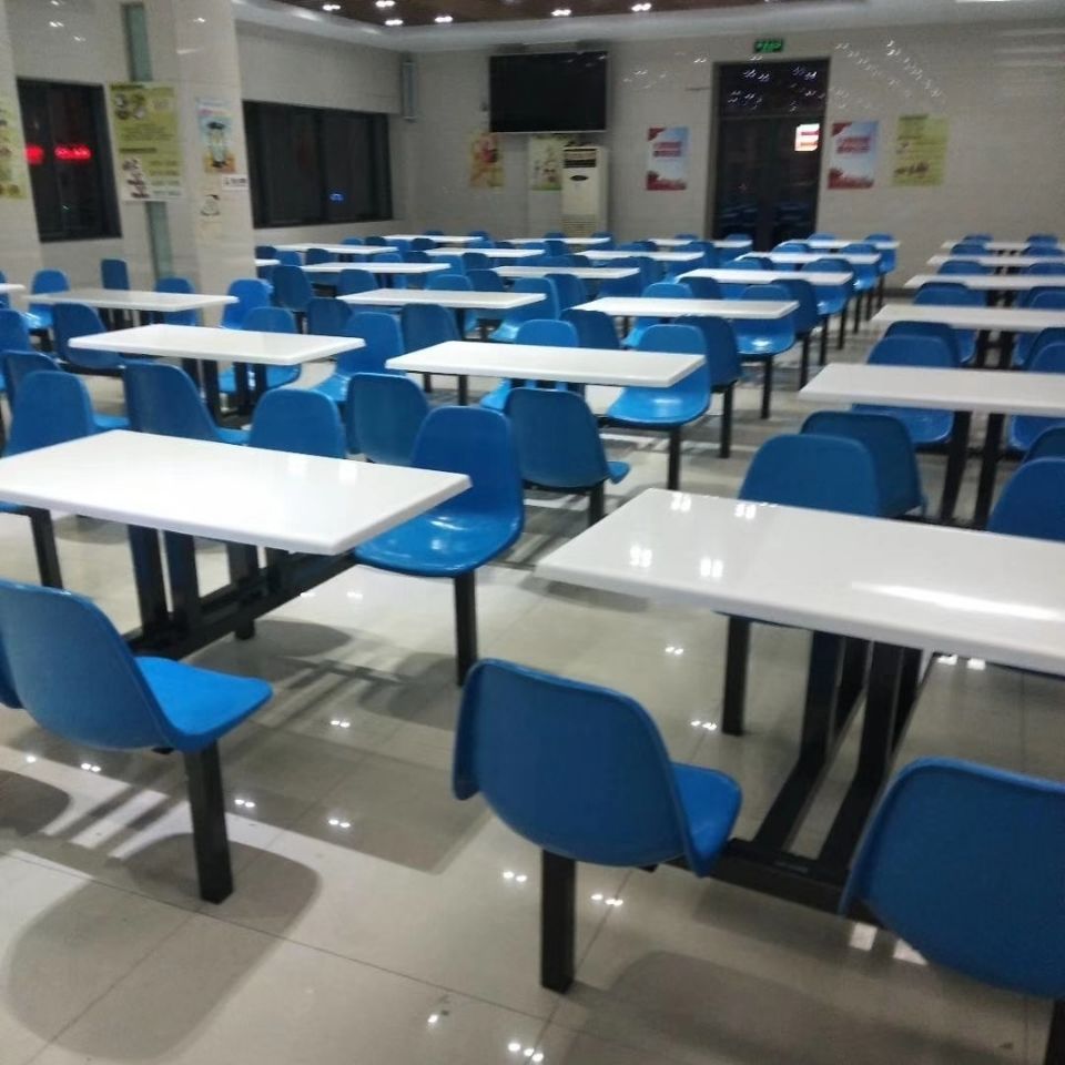 学校食堂餐桌椅不锈钢餐桌4人6人8人学生员工地工厂快餐桌椅组合