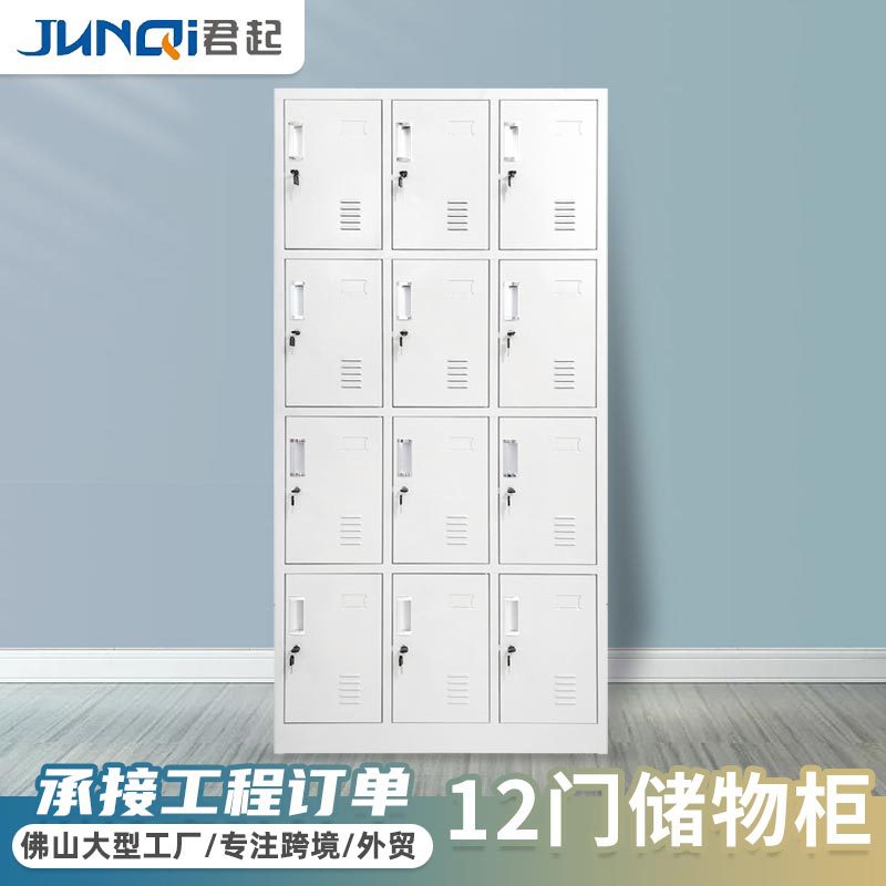 12门储物柜 办公室落地文件柜铁柜钢制更衣柜 出租屋宿舍更衣柜
