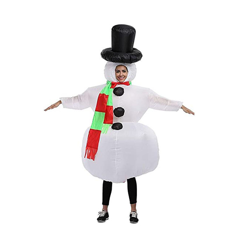 厂家圣诞节雪人充气服狂欢派对扮演服饰万圣节搞怪舞台服雪人衣服