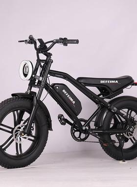 E-bike20*4.0肥胎电动单车越野7速雪地车复古潮流电动自行车欧洲
