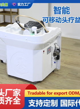可移动便携洗头盆发廊理发店商用冲水盆恒温熏蒸水循环嫁接头疗仪