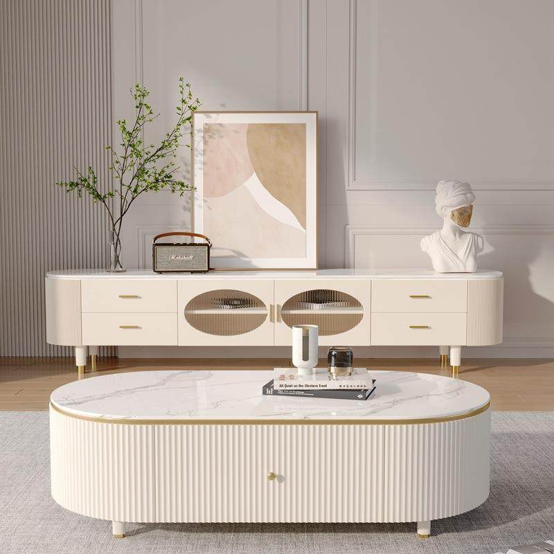 YDD茶几轻奢电视柜茶几组合现代简约家用客厅意式高端岩板电视柜