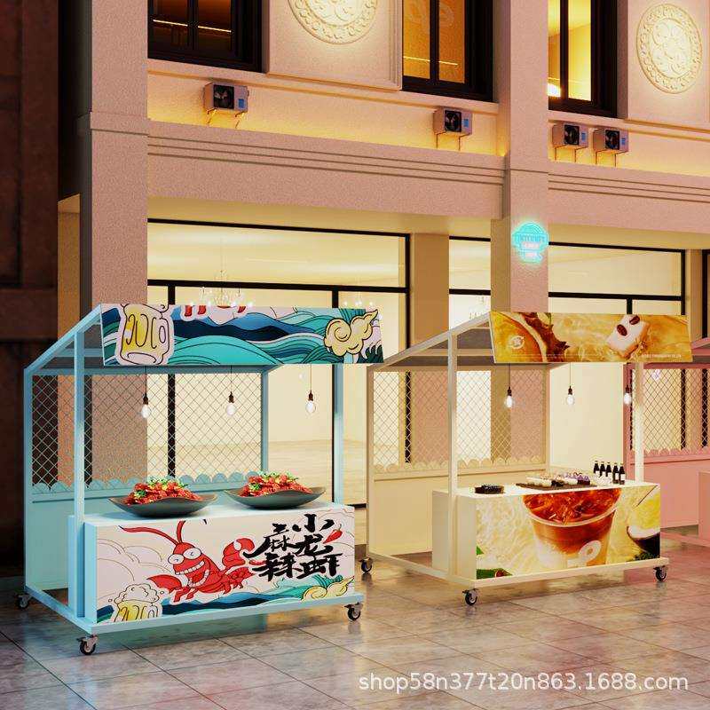 网红集市摊位展示架户外景区可移动促销架集市大型活动摊位铁艺架