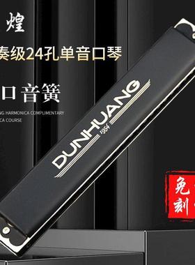 敦煌24孔单音口琴初学者入门单孔单排调口琴成人专业乐器Y2411