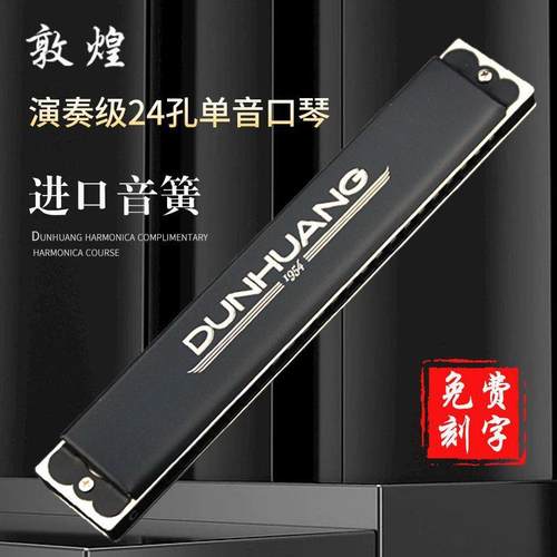 敦煌24孔单音口琴初学者入门单孔单排调口琴成人专业乐器Y2411