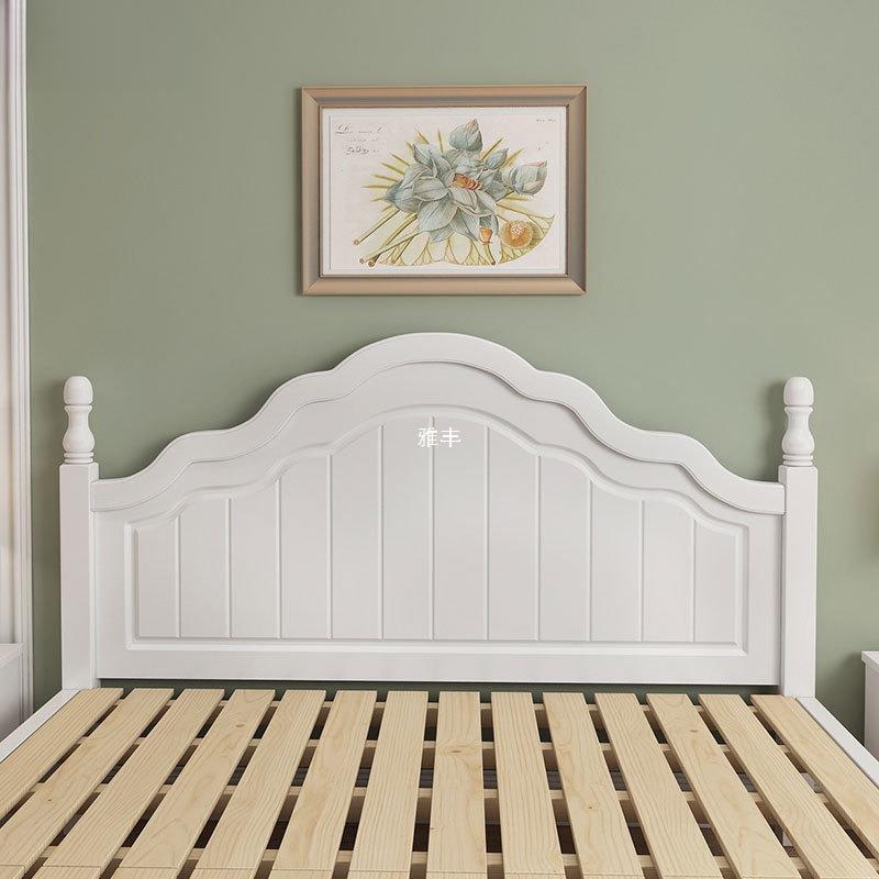 实木床双人床1.8米现代简约美式经济型卧室1.2m白色公主1.5欧式床