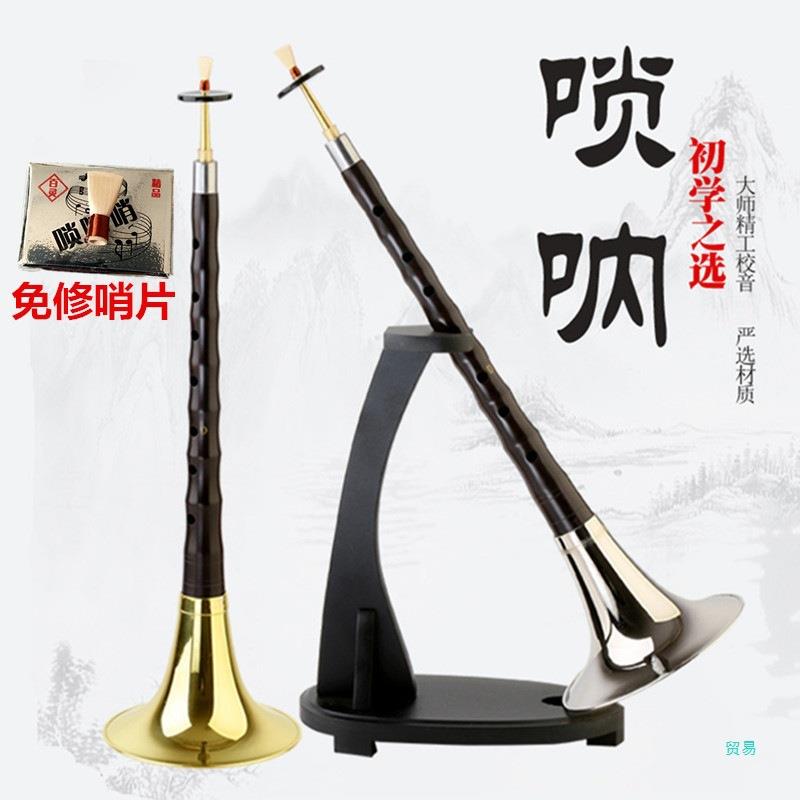ZZMY48乐器全套黑檀乌木D唢呐初学者d调锁呐送哨盒芯子