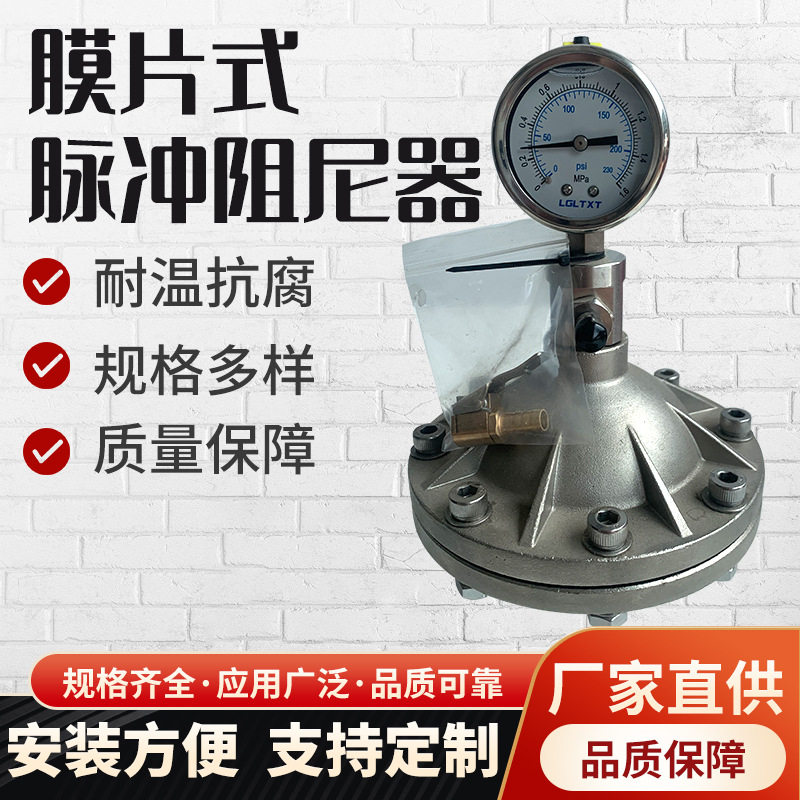 不锈钢法兰式隔膜式脉冲阻尼器SS304/SS316L计量泵脉冲缓冲罐