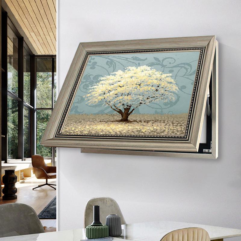 电表箱装饰画欧式配电箱美式花卉遮挡画挂画总开关弱电源箱电闸盒