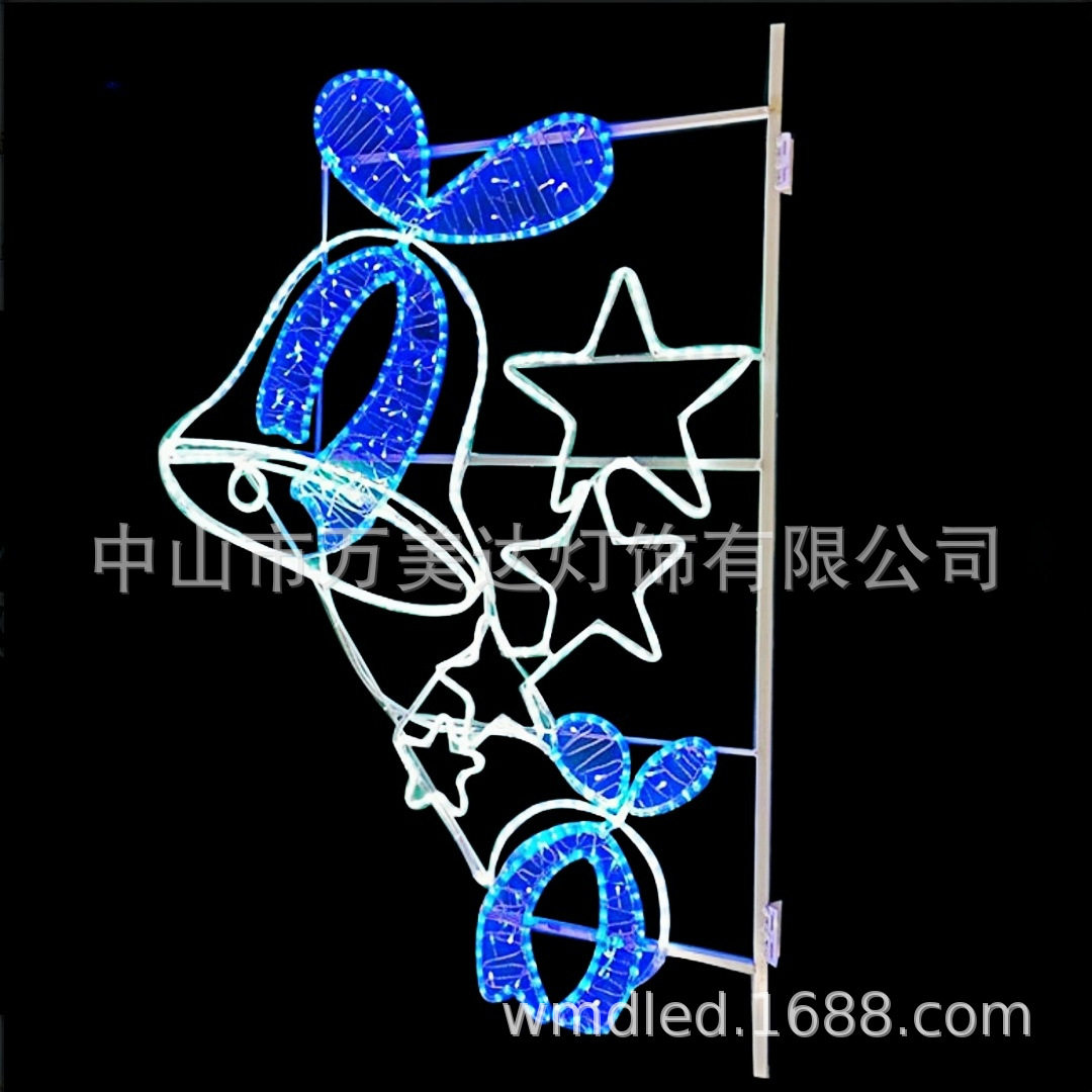 led灯杆造型灯跨街灯星星灯杆图案灯布置月亮星星挂件灯