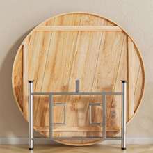 实木折叠餐桌家用小户型农村大圆桌多人吃饭桌子带转盘简易大排缇