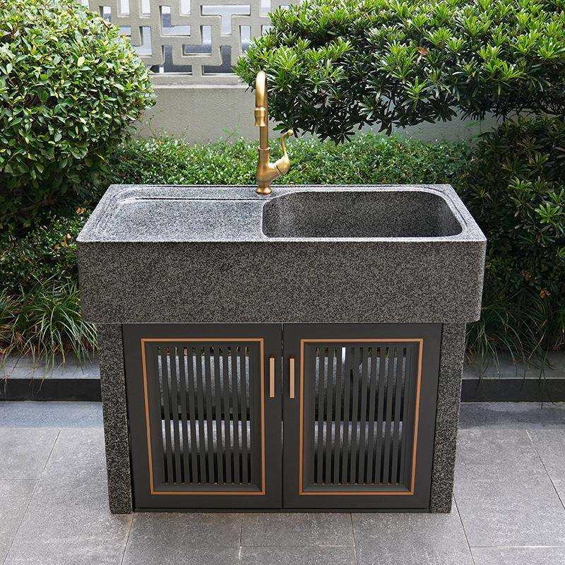 天然大理石洗手池户外庭院水池台盆室外别墅石材家用石头洗衣水槽
