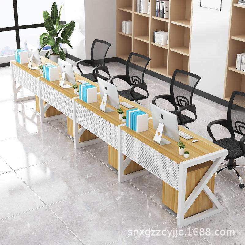 商业办公桌椅员工工作位双人3人位横排现代单人并排位台式电脑桌