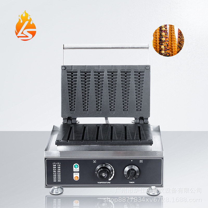 商用松树饼机烤松树型松饼机圣诞树华夫饼机小吃电热六格松树机器图片