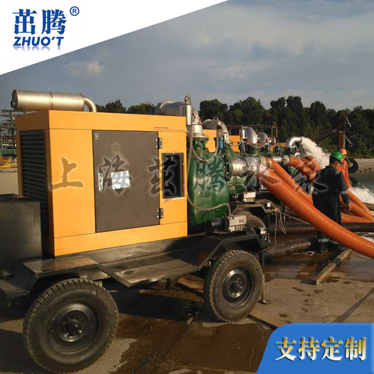 船用压仓泵车600立方米海水泵自吸泵式四轮移动泵扬程30米污水泵