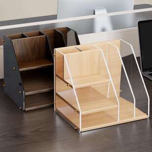 桌面书架办公桌书立置物架书桌台面文件收纳架小工位办公用品神器