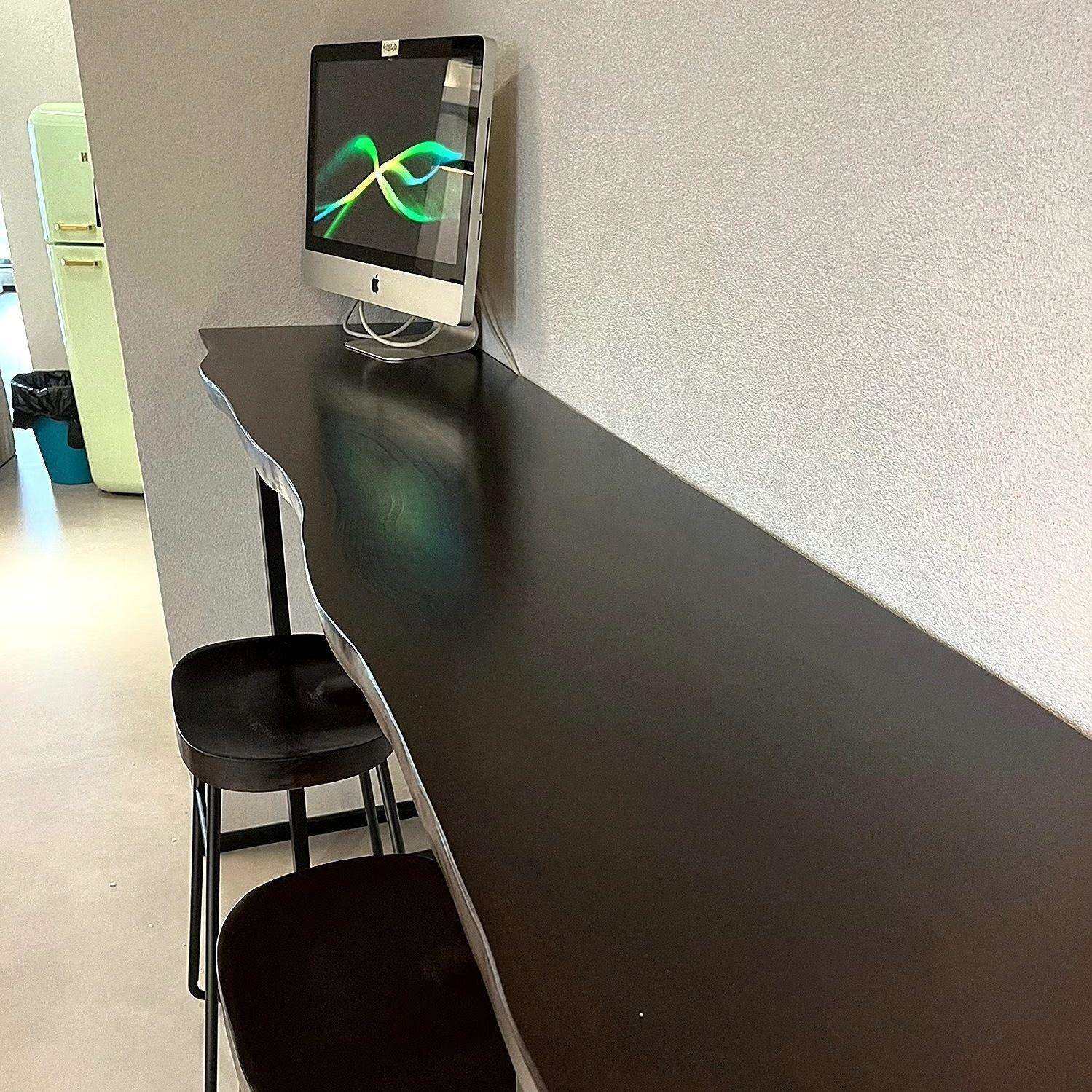 实木吧台桌书桌办公桌长条桌靠墙窗桌子学习桌工作台高脚桌椅