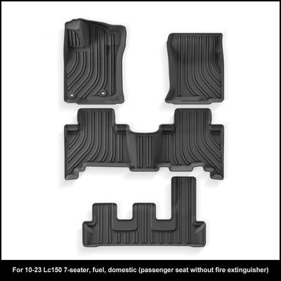 适用于10-23款普拉多LC150汽车脚垫TPE脚垫后备箱垫子座椅靠背垫