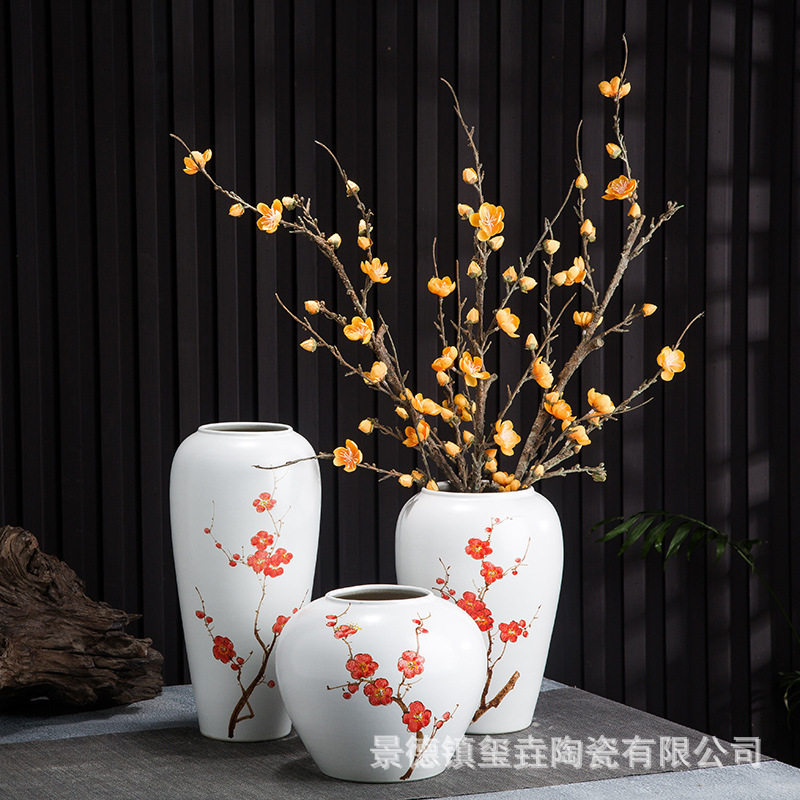 陶瓷新中式复古花瓶插花摆件