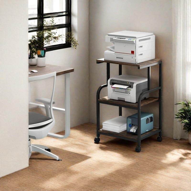 打印机置物架落地多层可移动储物架铁艺客厅办公室靠墙收纳架层架
