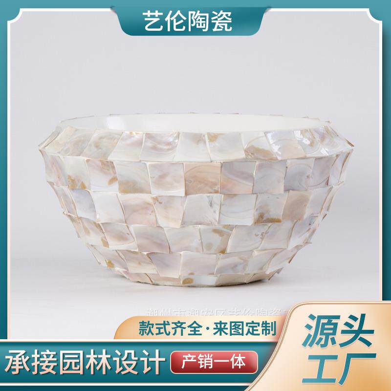 简约椭圆形花钵玻璃钢花瓶花器干花插花槽机场商场大堂装饰花盆