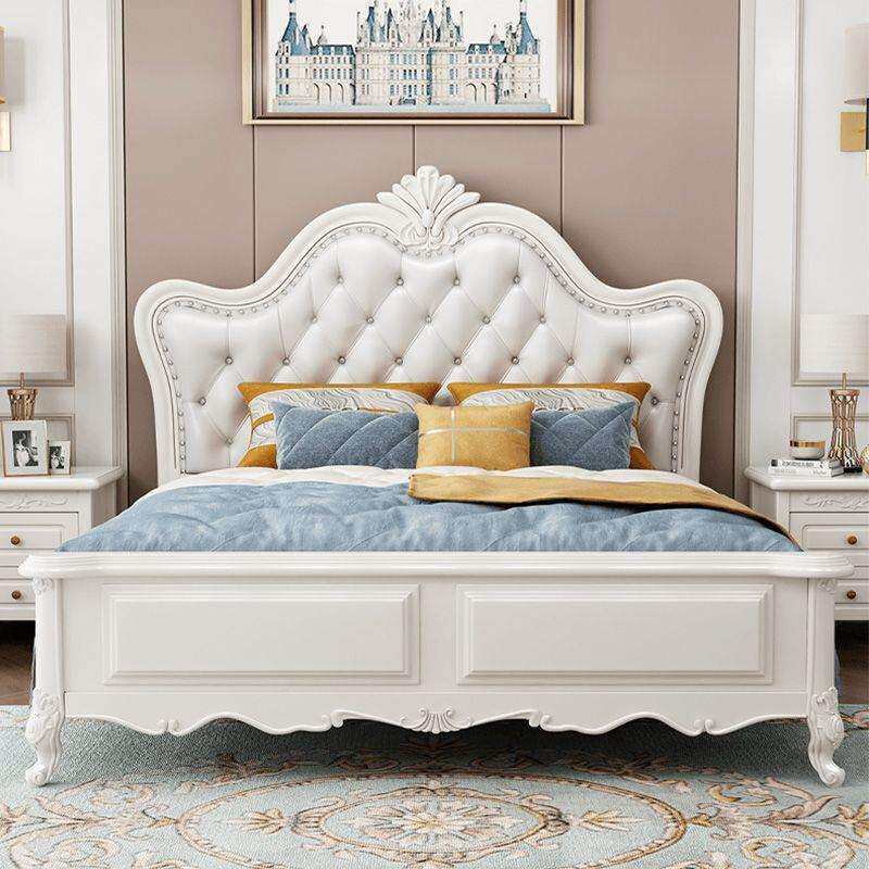 欧式实木床1.8米双人实木大床简约主卧室婚床1.5米公主床白色婚床