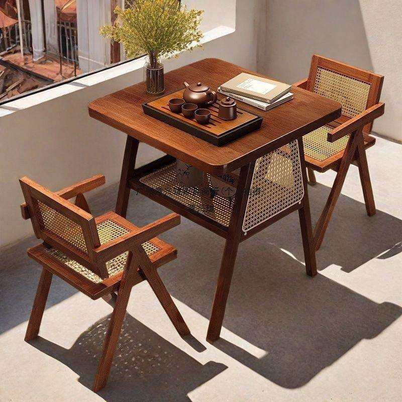 实木阳台茶桌椅组合简约洽谈桌网红一桌两椅小户型休闲藤椅三件套,电子元器件市场,其它元器件,淘宝优惠券,粉丝福利购,淘宝优惠卷