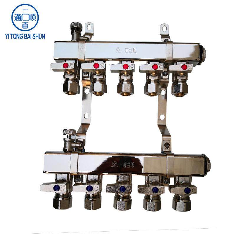 家用地暖分水器HP658－2铜材1寸大流量集分水器