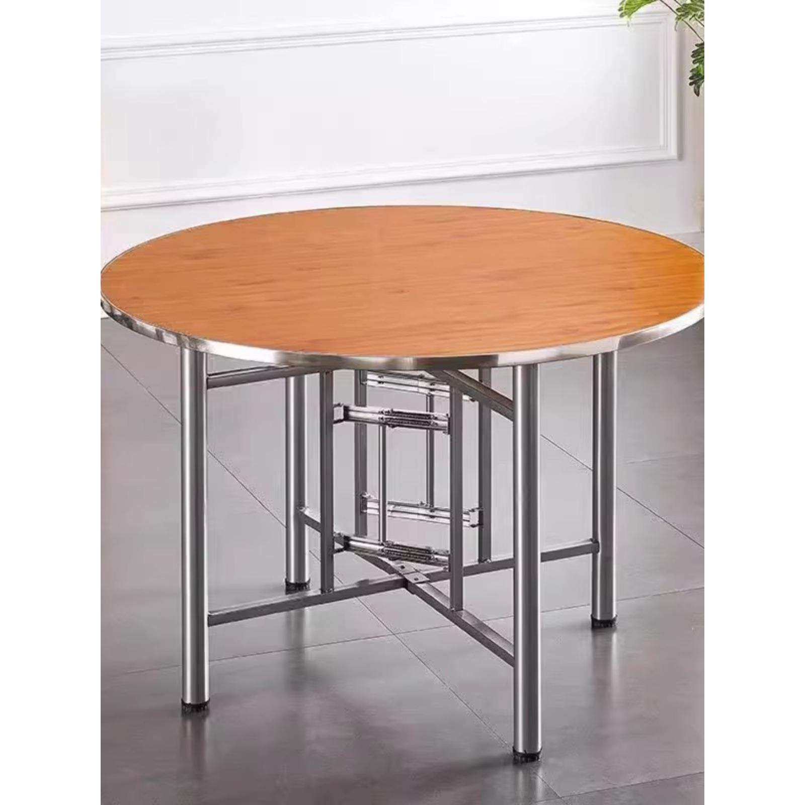 圆桌面加转盘家用12人折叠圆一米1.2米1米8两米大圆餐桌中式餐厅