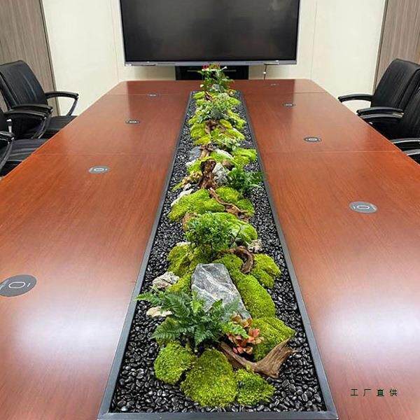 绿植装饰桌面摆件办公桌会议室长方形桌微景观客餐厅苔藓造景定